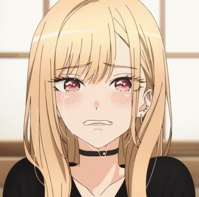Girl With Long Blonde Hair And Red Eyes Crying GIF