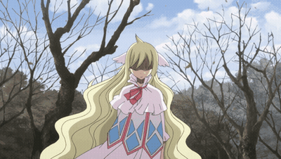 Girl With Long Blonde Hair In Front Of Trees GIF