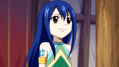Girl With Long Blue Hair And CC Tattoo GIF