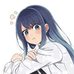 Girl With Long Blue Hair Making Funny Face Sticker