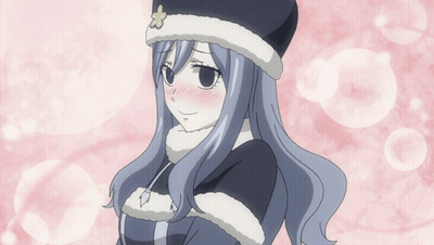 Girl With Long Blue Hair Wearing Hat And Scarf GIF