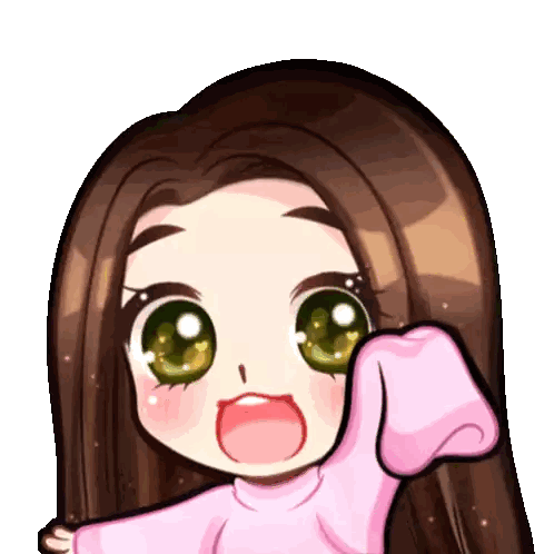 Girl With Long Brown Hair And Green Eyes Sticker