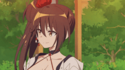 Girl With Long Brown Hair And Ponytail GIF
