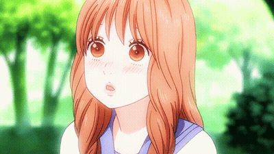 Girl With Long Brown Hair In Blue And White Uniform GIF