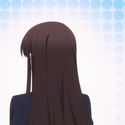 Girl With Long Dark Hair And Purple Eyes Making Funny Face GIF