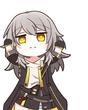 Girl With Long Grey Hair And Yellow Eyes Sticker