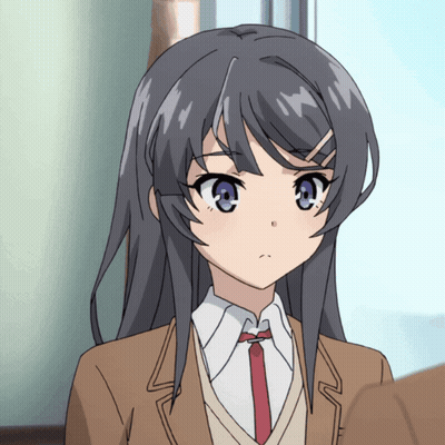 Girl With Long Hair And Blue Eyes In Brown Suit And Tie GIF