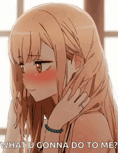 Girl With Long Hair And Bracelet Asking What U Gonna Do To Me GIF