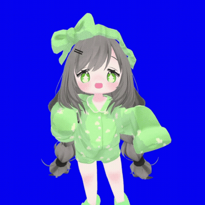 Girl With Long Hair And Green Eyes In Green Outfit GIF