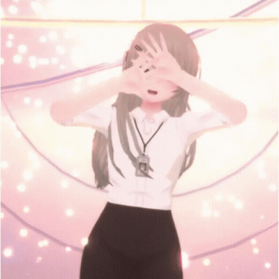 Girl With Long Hair And Green Eyes Making Peace Sign GIF