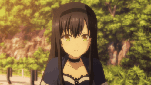 Girl With Long Hair And Green Eyes Smiling GIF