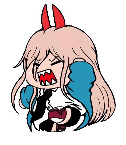 Girl With Long Hair And Red Horns Sticker