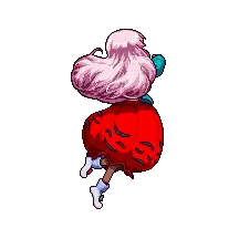 Girl With Long Hair And Red Skirt Sticker