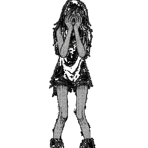 Girl With Long Hair Drawing Sticker