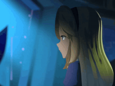 Girl With Long Hair Looking Out Window GIF