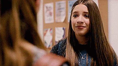 Girl With Long Hair Smiling Next To Another Girl GIF