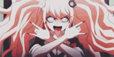 Girl With Long Hair Sticking Tongue Out Making Funny Face GIF