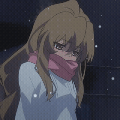 Girl With Long Hair Wearing Scarf GIF