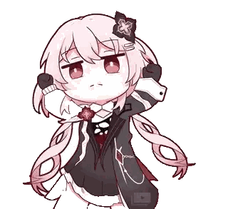 Girl With Long Pink Hair And Flower Sticker