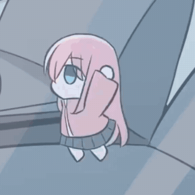 Girl with Long Pink Hair Standing