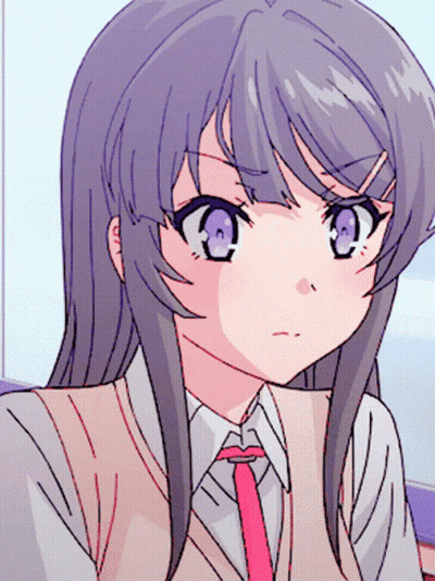 Girl With Long Purple Hair And Pink Tie GIF