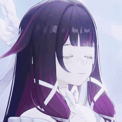 Girl With Long Purple Hair Close Up