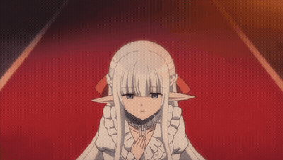 Girl With Long White Hair And Blue Eyes On Red Carpet GIF
