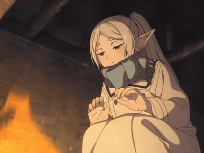Girl With Long White Hair And Ears GIF