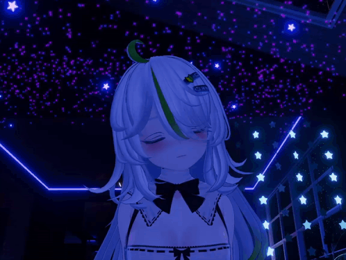 Girl With Long White Hair and Green Eyes