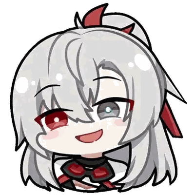 Girl With Long White Hair And Red Eyes Sticker