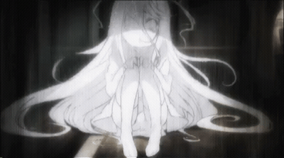 Girl With Long White Hair Sitting On Ground GIF