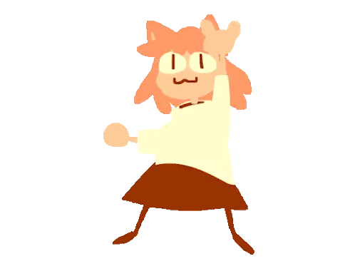 Girl With Orange Hair And Brown Skirt Sticker