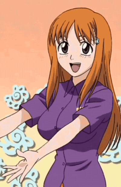 Girl With Orange Hair And Purple Shirt And Blue Star GIF