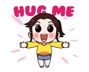 Girl With Outstretched Arms Hug Me Sticker