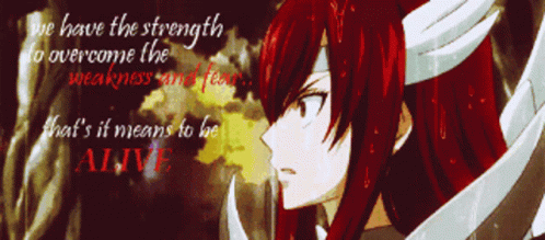 Girl With Overcome Weakness And Fear Quote GIF