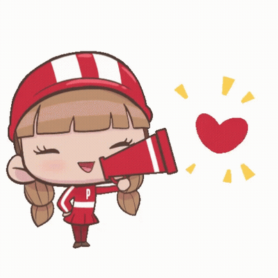 Girl With P Hat Holding Megaphone In Front Of Heart GIF