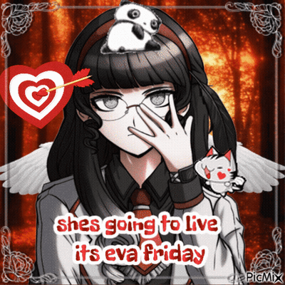 Girl With Panda Head Saying Eva Friday GIF