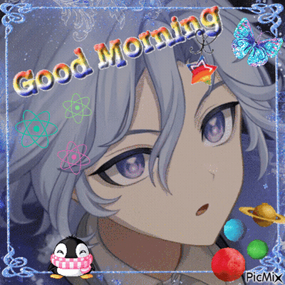 Girl With Penguin Saying Good Morning GIF