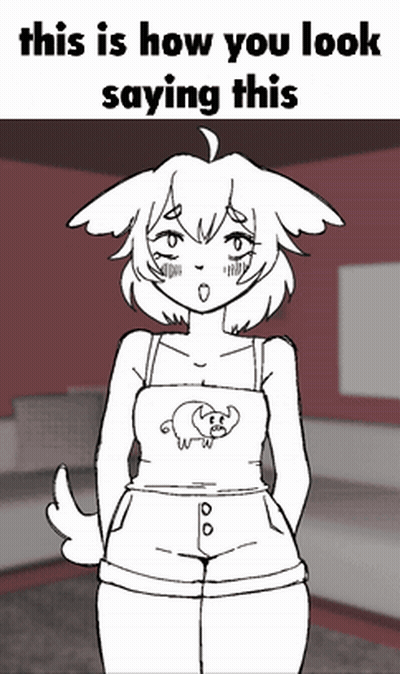 Girl With Pig Shirt Saying This Is How You Look GIF