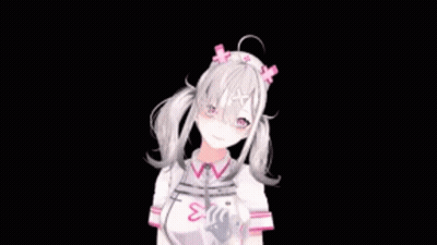 Girl With Pigtails And Heart-Shaped Smoke Trail GIF