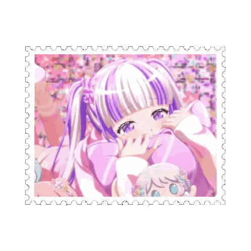 Girl With Pigtails And Purple Hair Sticker