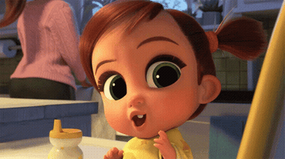 Girl With Pigtails Holding Yellow Bottle GIF