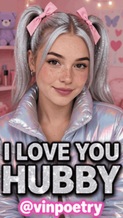 Girl With Pigtails Saying I Love You Hubby