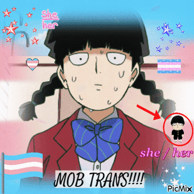 Girl With Pigtails Saying Mob Trans GIF