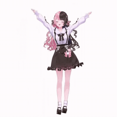 Girl With Pink And Black Hair Dancing On One Leg GIF