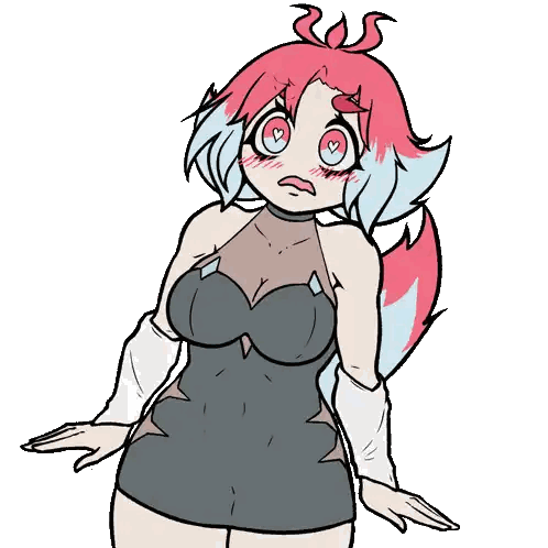Girl With Pink And Blue Hair Sticker