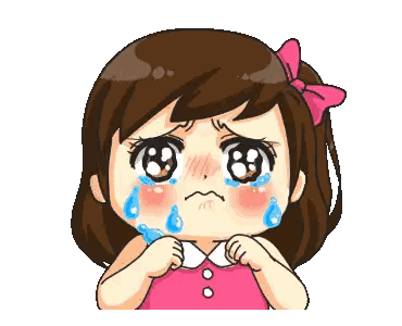Girl With Pink Bow Crying Sticker