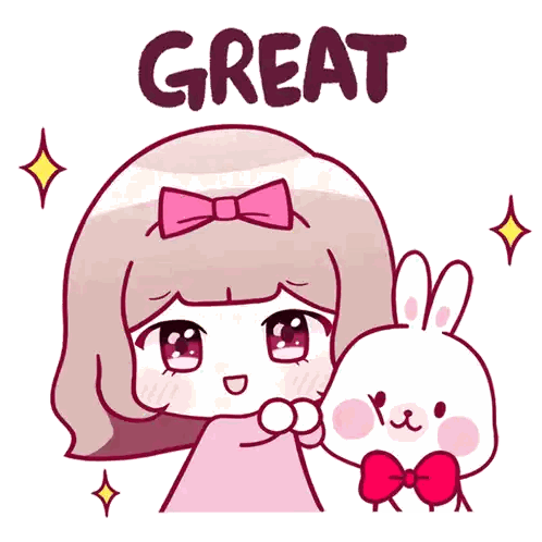 Girl With Pink Bow Holding Bunny Sticker