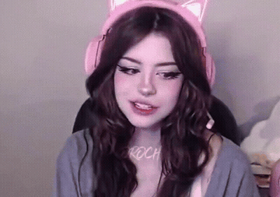 Girl With Pink Cat Ear Headphones GIF