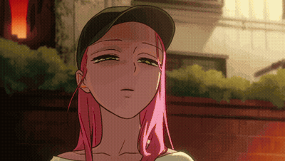 Girl With Pink Hair And Baseball Cap GIF